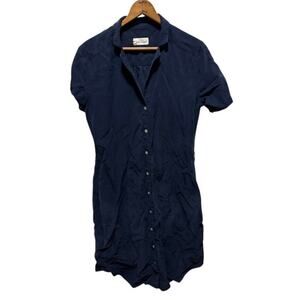 Bridge & Burn shirt dress linen and cotton navy blue sz Small
